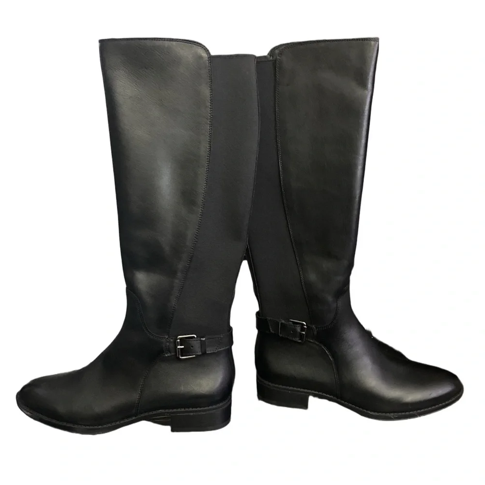 Sam Edelman Paxten Black Leather Knee High Riding Boots Size 8M